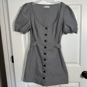 Urban Outfitters Puff-Sleeve Emily Button Up Dress, size L, stretch, mini